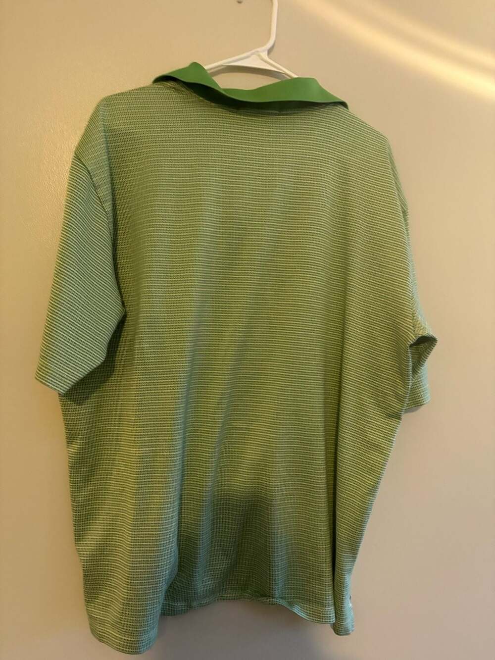 Bugatchi Uomo Men's XXL Green Textured Stripe Knit Polo Shirt - Picture 6 of 6